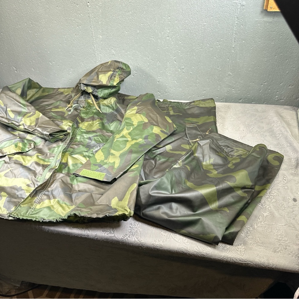 Orc Industries Woodland Camo Wet Weather Parka Size S And Pants Size M